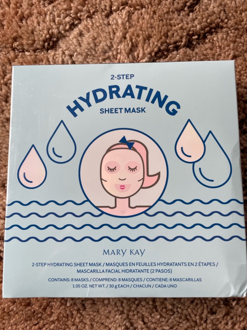 Mary Kay Hydrating 2-Step Sheet Mask - White with Pink and Blue Accents